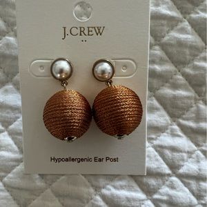 NWT’s J Crew Factory woven metallic bronze earrings